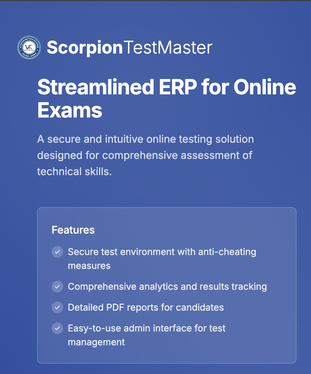Scorpion Test Master - Online Testing Platform